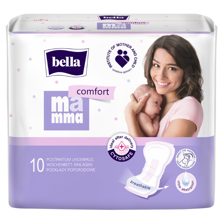 bella mamma comfort postpartum pads, 10 pieces