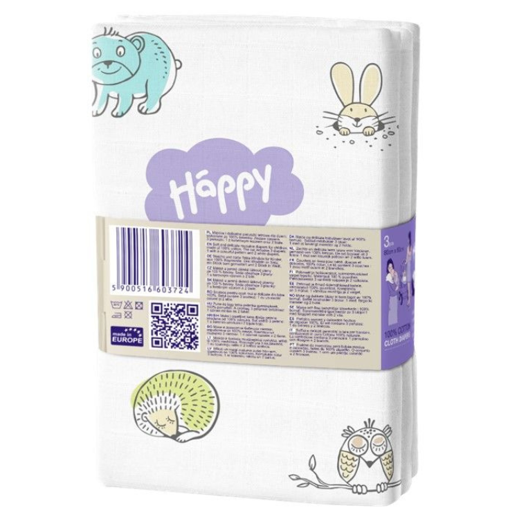 Happy Cloth Diapers / Muslin Squares 80x80 cm 3 pieces