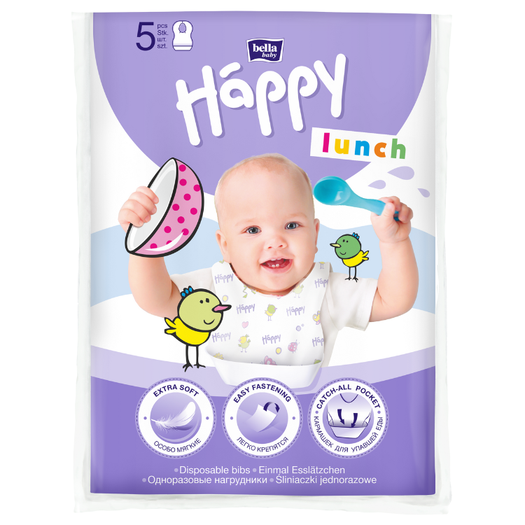 Happy Lunch disposable bibs