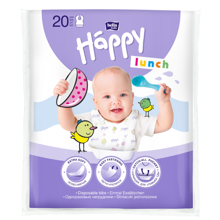 Happy Lunch disposable bibs