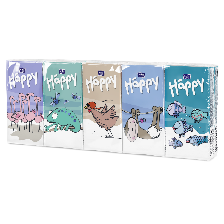 Happy Taschentücher für Kinder - 9x10 Stück